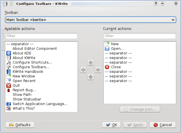 "KEditToolBar (example: usage in KWrite)"